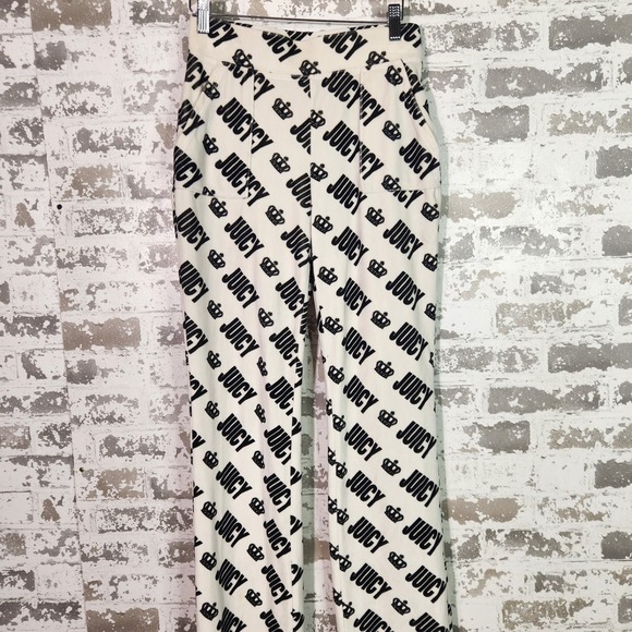 Juicy Couture Pants - Juicy Couture Flare Pants Womens XS White Logo Print Y2K McBling Streetwear